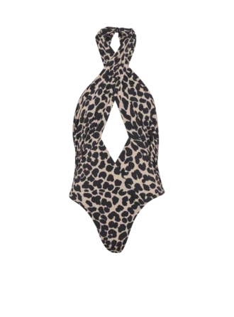 Hel baddräkt med leopardmönster