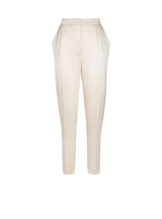 Högmidjade silkbyxor