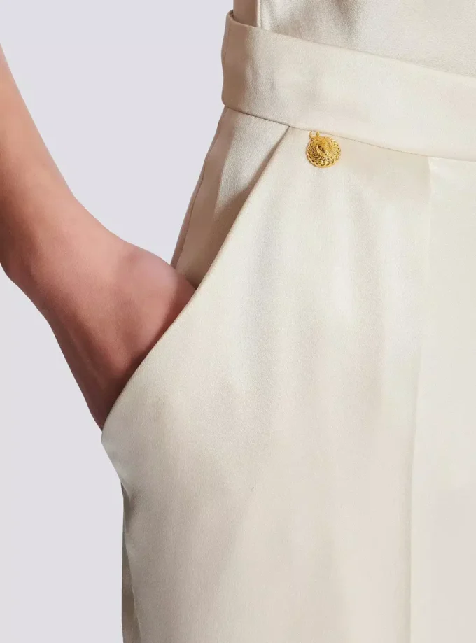 Högmidjade silkbyxor