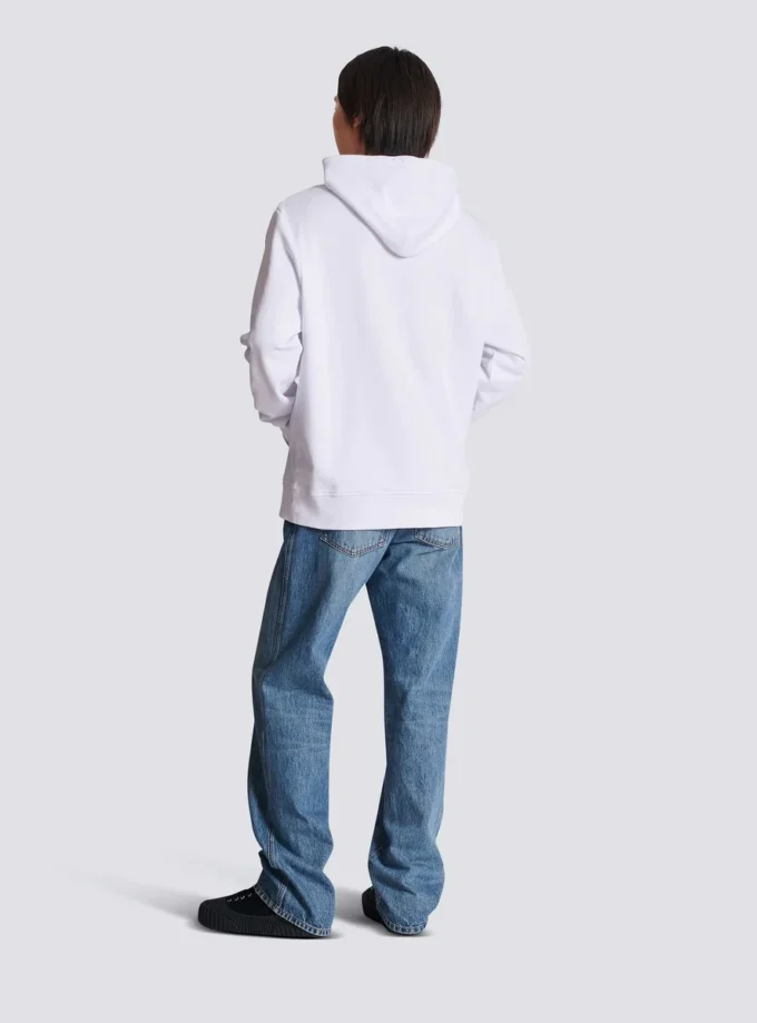 Huvtröja med Balmain-tryck