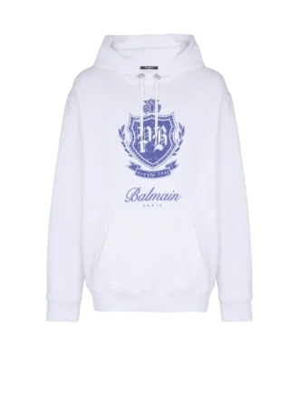 Huvtröja med collegeemblem