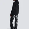 Huvtröja med flockade Balmain-bokstäver Huvtröja med flockade Balmain-bokstäver