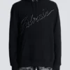 Huvtröja med flockade Balmain-bokstäver Huvtröja med flockade Balmain-bokstäver