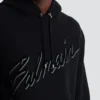 Huvtröja med flockade Balmain-bokstäver Huvtröja med flockade Balmain-bokstäver