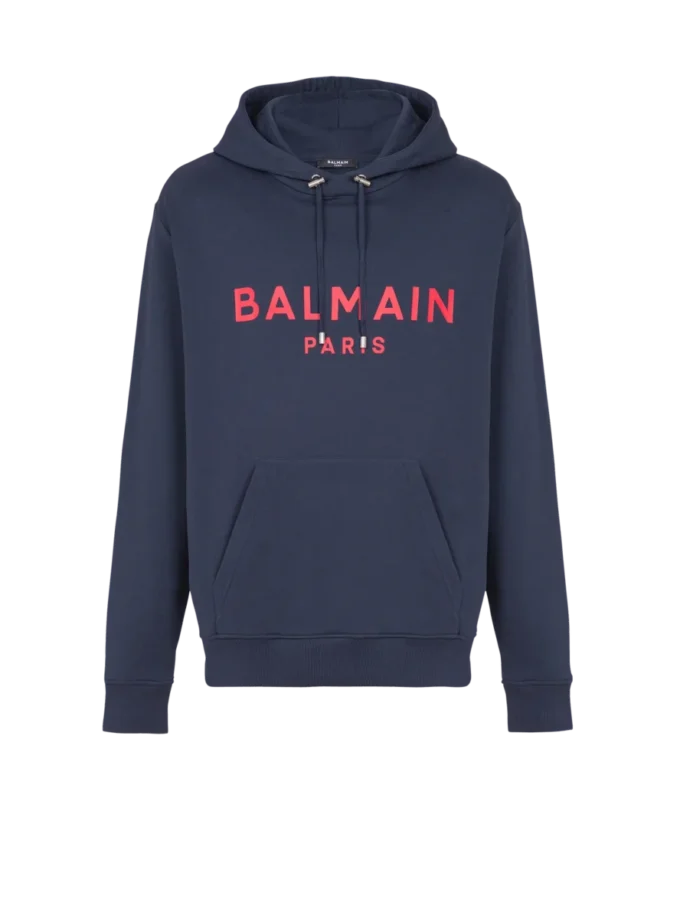 Huvtröja med tryck från Balmain Paris Huvtröja med tryck från Balmain Paris
