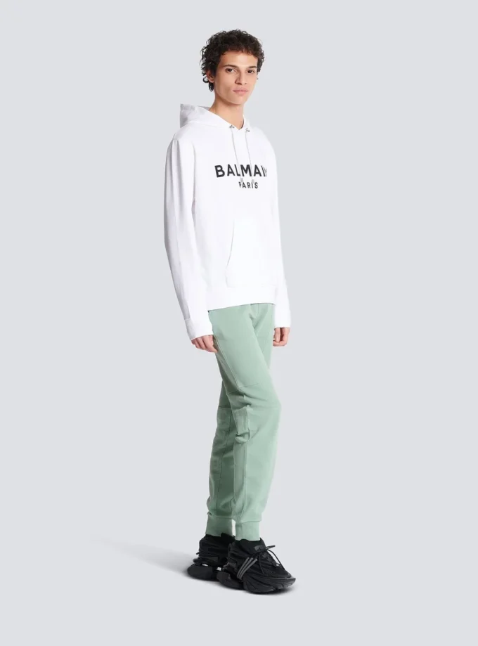 Huvtröja med tryck från Balmain Paris Huvtröja med tryck från Balmain Paris
