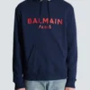 Huvtröja med tryck från Balmain Paris Huvtröja med tryck från Balmain Paris