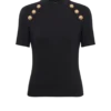 Jersey-T-shirt med 6 knappar