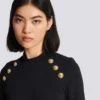 Jersey-T-shirt med 6 knappar