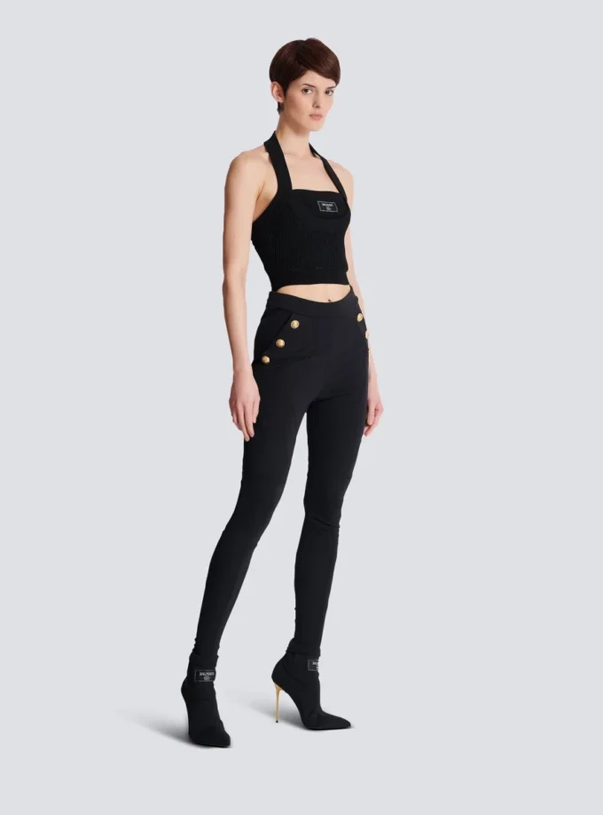 Jerseyleggings med 6 knappar