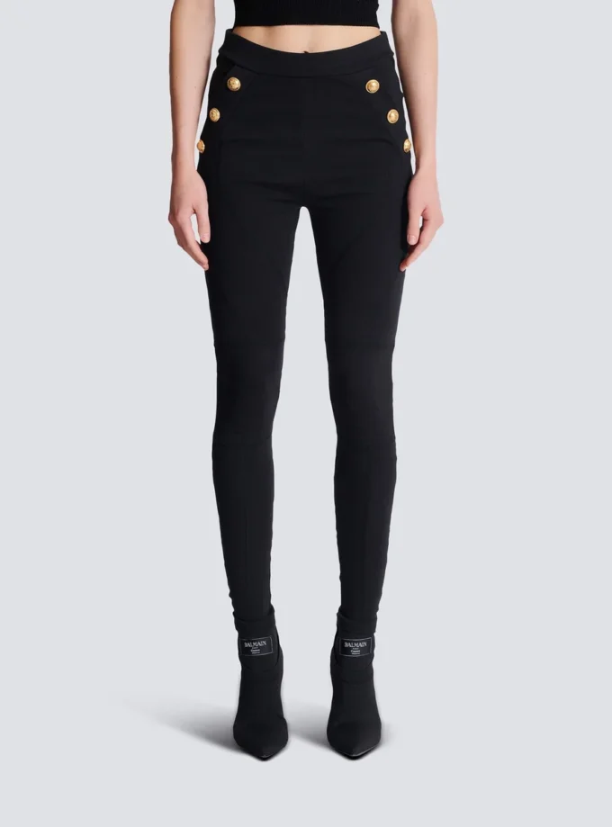 Jerseyleggings med 6 knappar