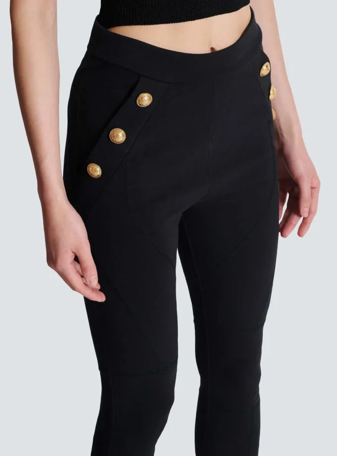 Jerseyleggings med 6 knappar