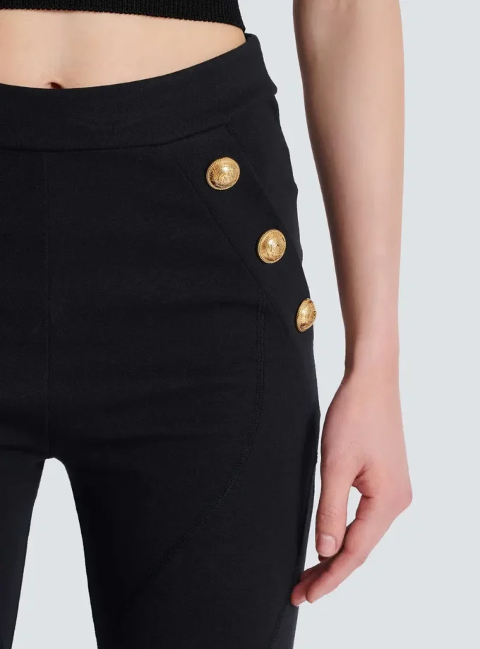 Jerseyleggings med 6 knappar