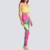 Jerseyleggings med rosmönster