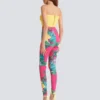 Jerseyleggings med rosmönster