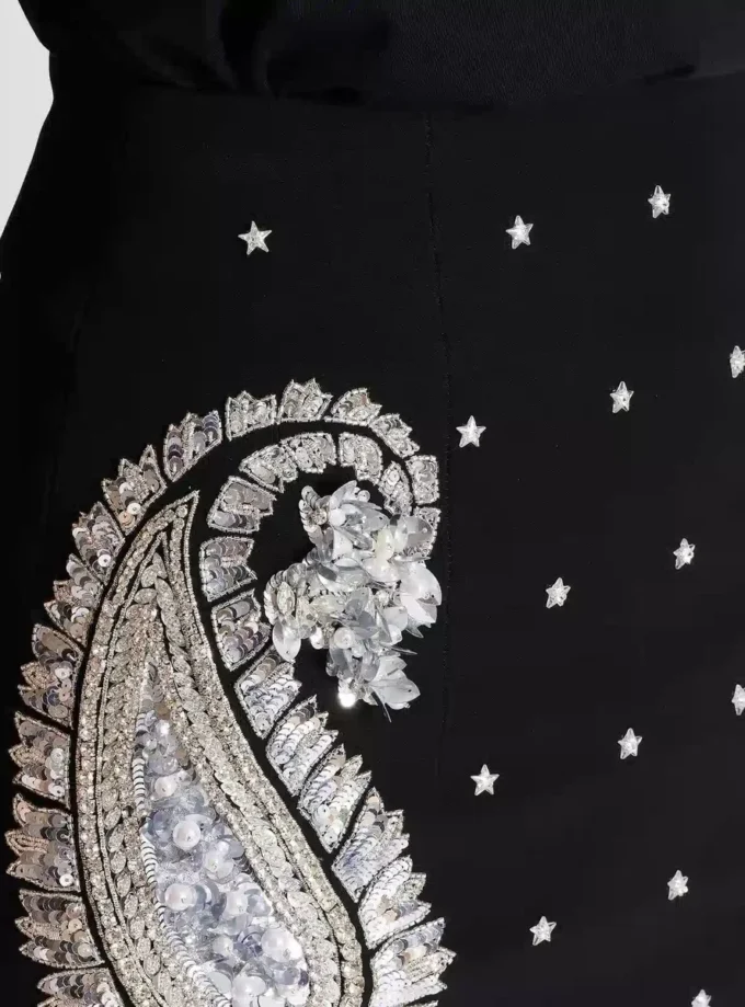 Kjol med broderat paisleymönster och stjärnor Kjol med broderat paisleymönster och stjärnor