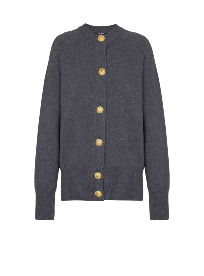 Knappad ekologisk kashmircardigan