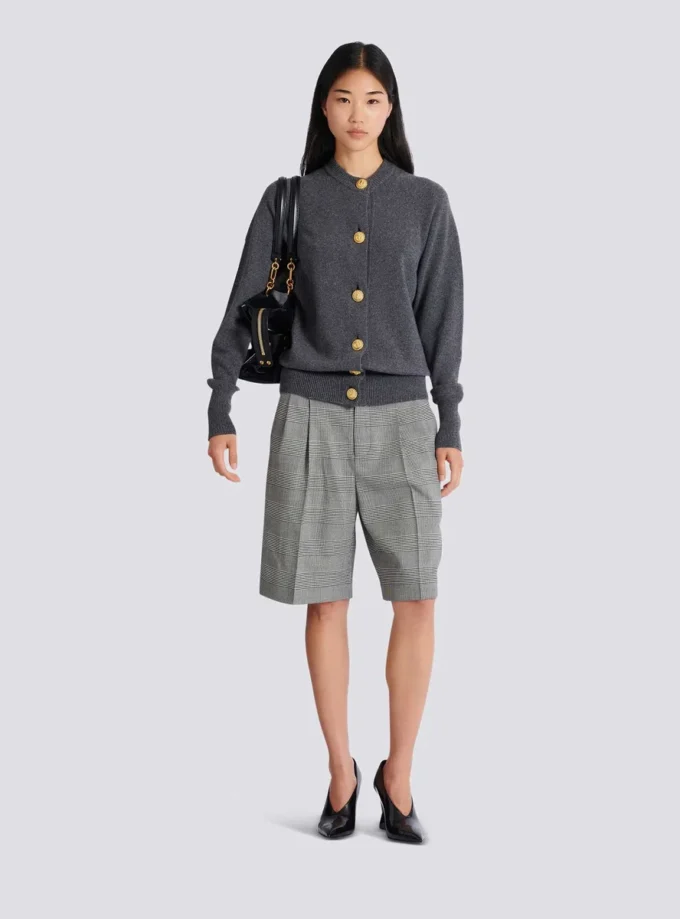 Knappad ekologisk kashmircardigan