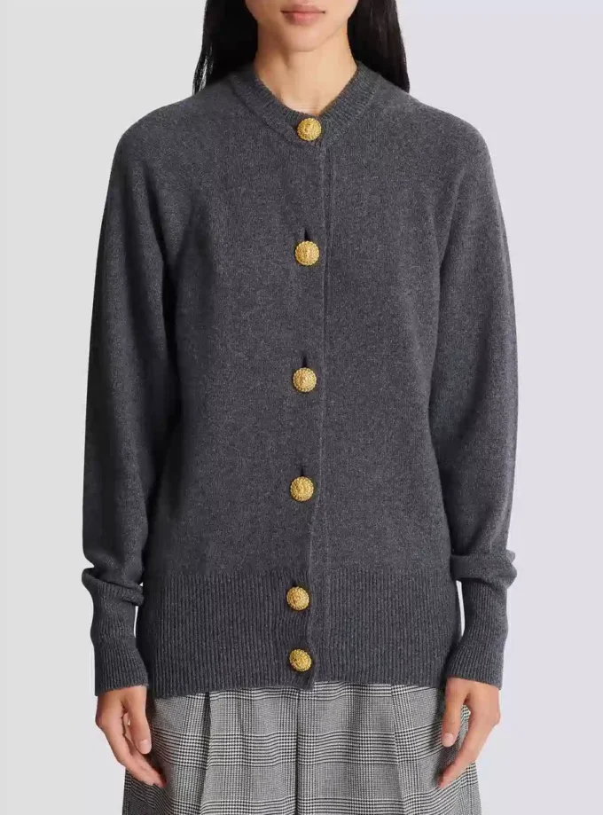 Knappad ekologisk kashmircardigan