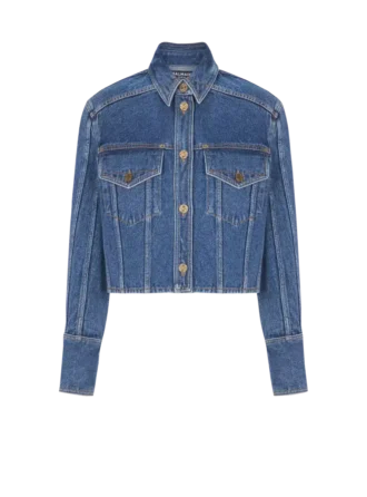 Kort, blekt jeansjacka