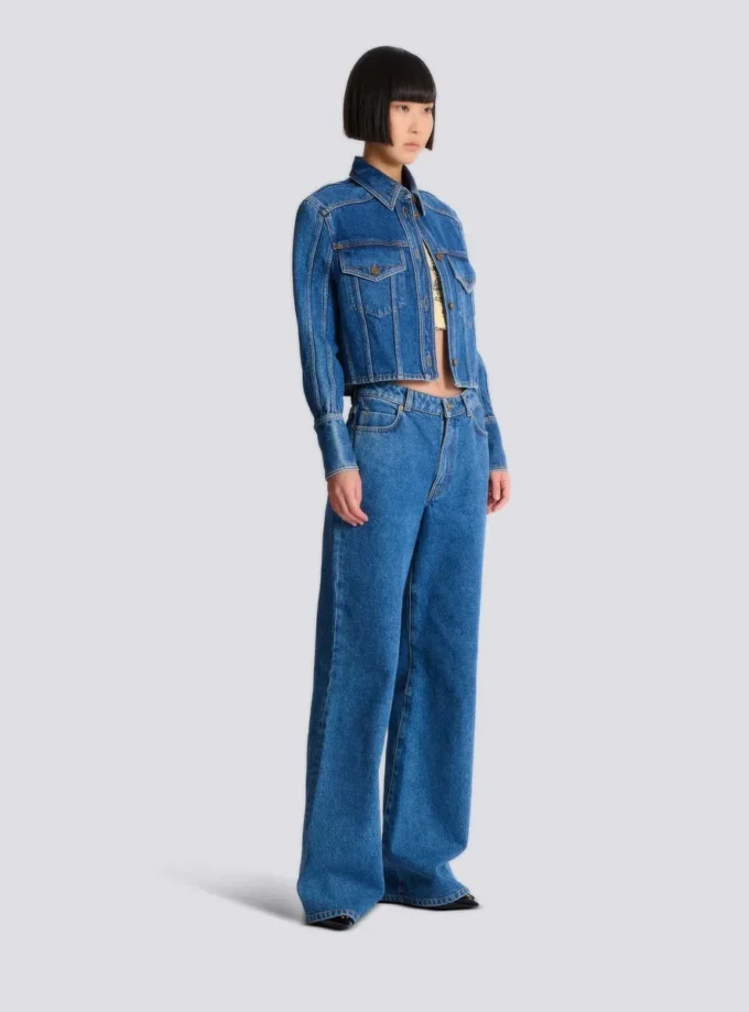 Kort, blekt jeansjacka Kort, blekt jeansjacka