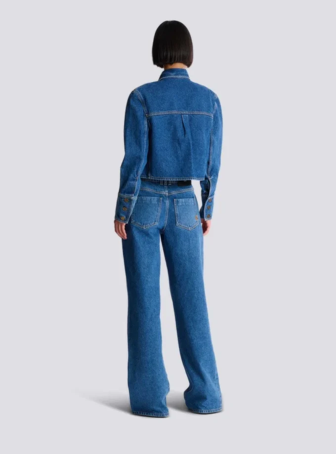 Kort, blekt jeansjacka Kort, blekt jeansjacka