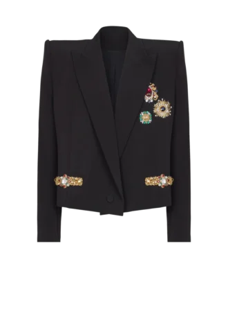 Kort broderad jacka