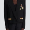 Kort broderad jacka
