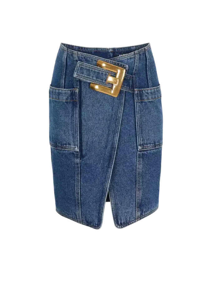 Kort denimkjol med bälte Kort denimkjol med bälte