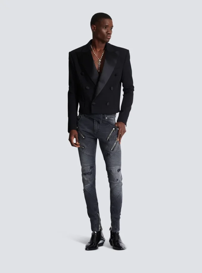 Kort dubbel crepe-jacka Kort dubbel crepe-jacka