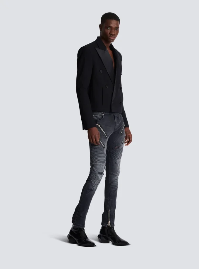Kort dubbel crepe-jacka Kort dubbel crepe-jacka