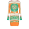Kort, figurnära klänning med tryck och Balmain Foulard-mönster Kort, figurnära klänning med tryck och Balmain Foulard-mönster