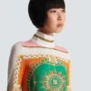 Kort, figurnära klänning med tryck och Balmain Foulard-mönster Kort, figurnära klänning med tryck och Balmain Foulard-mönster
