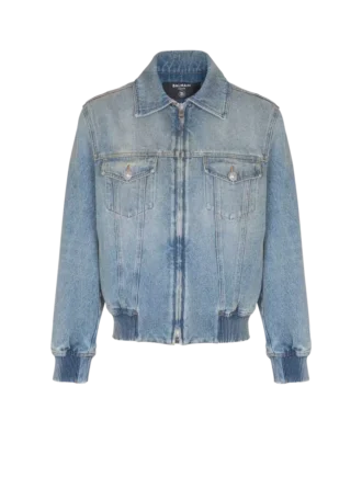Kort fodrad jeansjacka