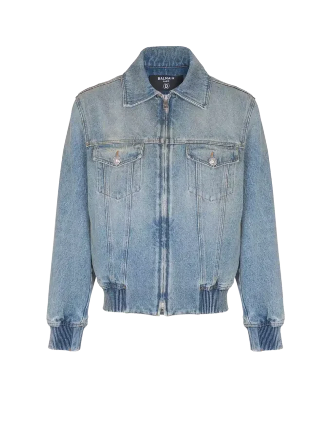 Kort fodrad jeansjacka
