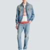 Kort fodrad jeansjacka
