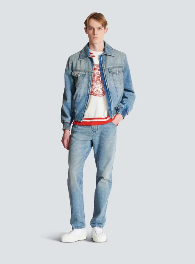 Kort fodrad jeansjacka