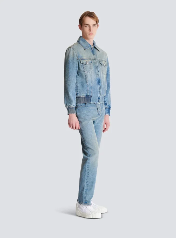 Kort fodrad jeansjacka