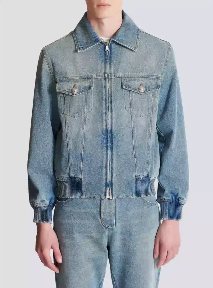 Kort fodrad jeansjacka