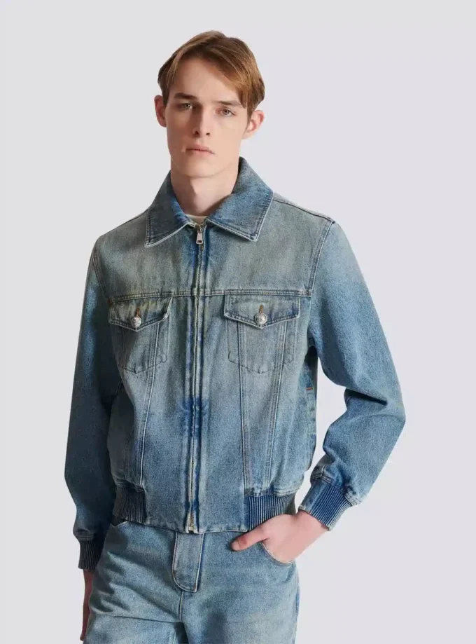 Kort fodrad jeansjacka