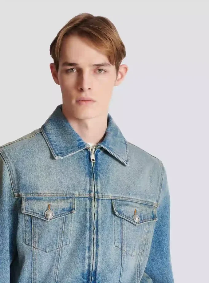 Kort fodrad jeansjacka