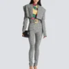 Kort jacka i Prince of Wales-jacquard