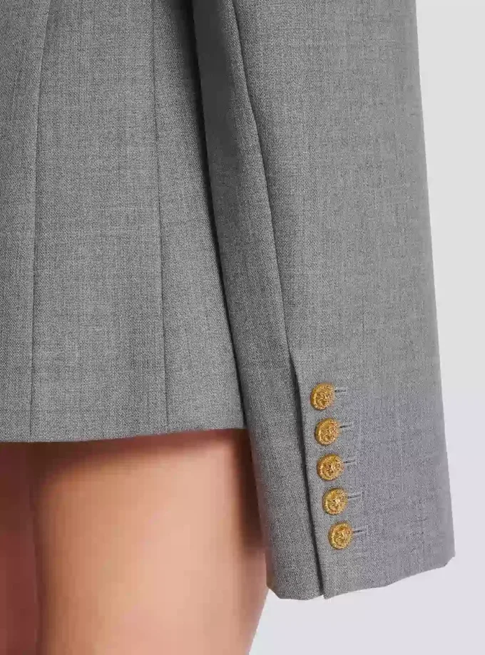Kort jackklänning i draperad ull Kort jackklänning i draperad ull