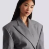 Kort jackklänning i draperad ull Kort jackklänning i draperad ull
