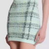 Kort kjol i glitterrutig tweed