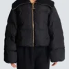 Kort, oversized, vadderad jacka