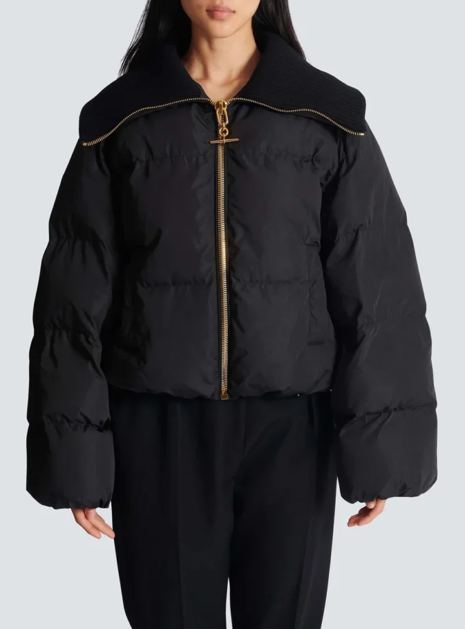 Kort, oversized, vadderad jacka