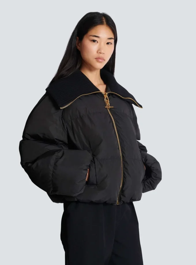 Kort, oversized, vadderad jacka