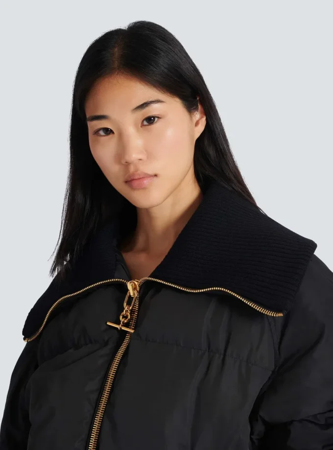 Kort, oversized, vadderad jacka