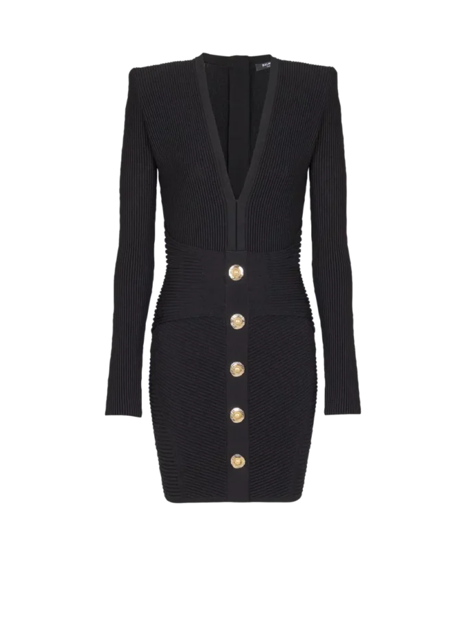 Kort ribbad bodycon-klänning